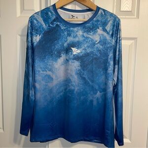 Rodeel Men’s Loose Fit fishing T-shirt Long Sleeve Made With UPF 50+  Size XL.